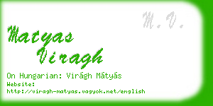 matyas viragh business card